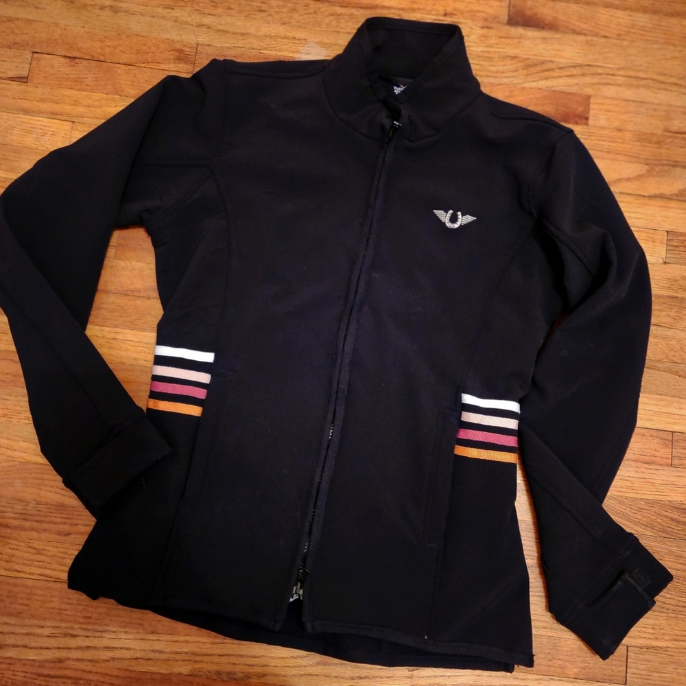 TuffRider Equestrian Juno Fleece Striped Womens Softshell Jacket - size …